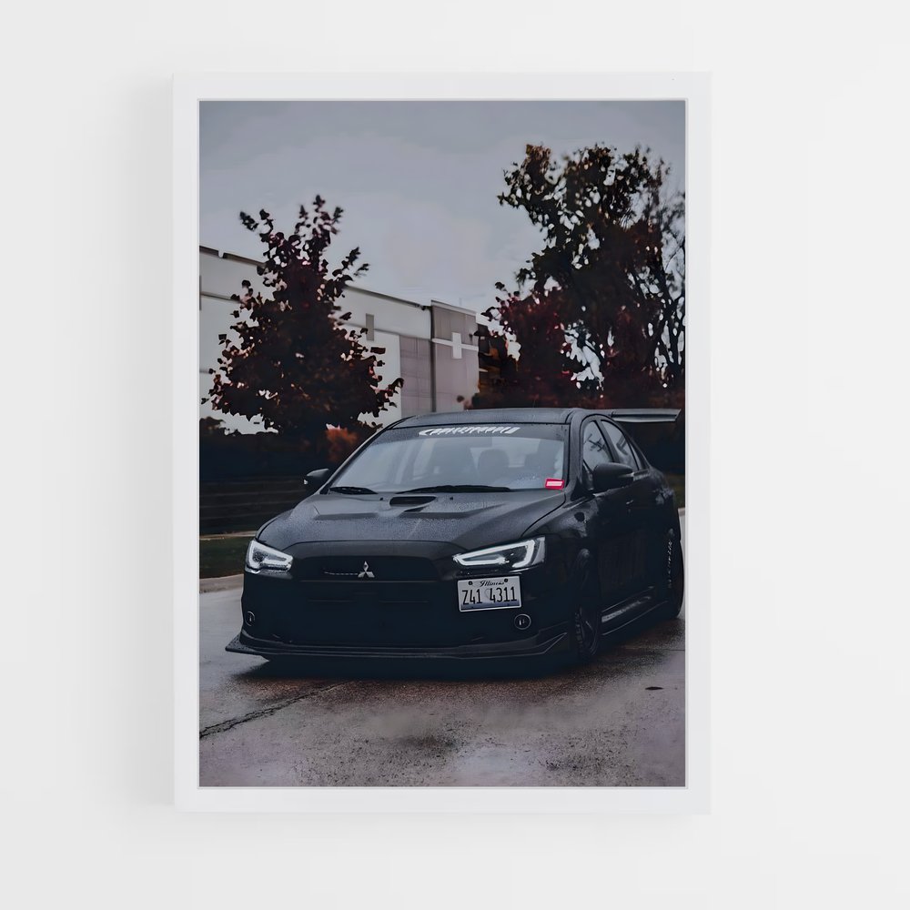 Poster Lancer Noir – affiche Mitsubishi (vue 3)